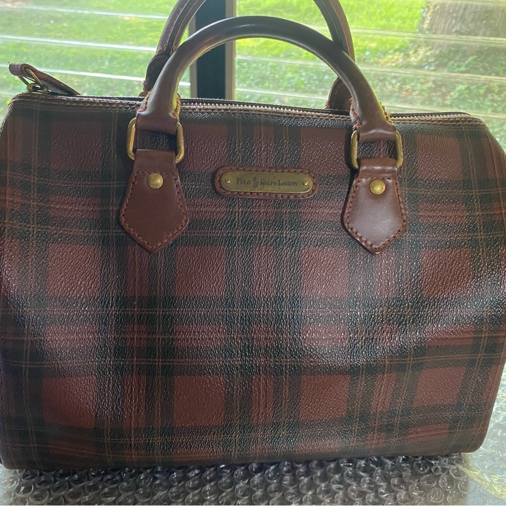 Vintage Polo Ralph Lauren Speedy Tartan Plaid Bag